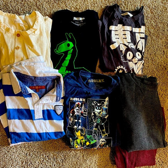 💥bundle 6 boys long and short sleeve tee’s size 10 good condition - Picture 1 of 1